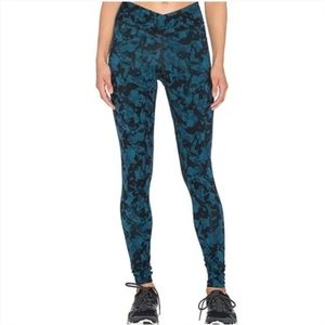 Yummie by Heather Thomson Print Cotton Blend Jersey Leggings Petrol Size Small